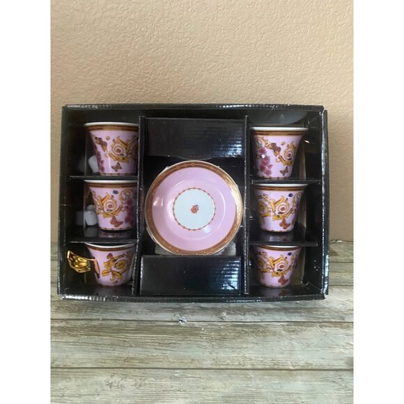 Rutherford Other - Rutherford Le Jardin De Italy Design Espresso Cup & Saucer Set Pink Gold inBox